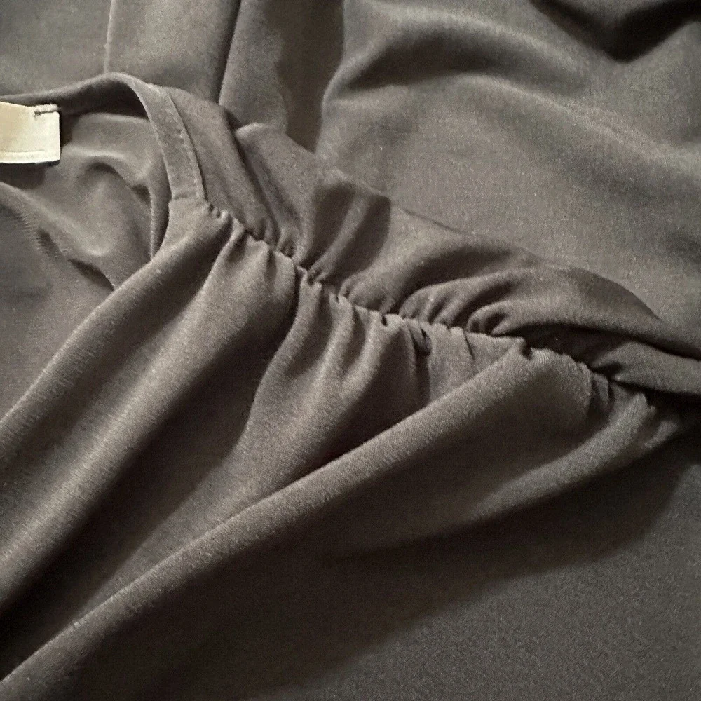 asos Designs Black Basic Plunge Stretchy long Skater‎ Dress size 6